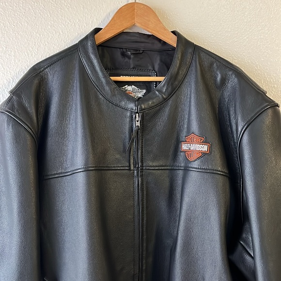 Harley Davidson Motorcycle Black Leather Riding Jacket 4XL - Picture 2 of 14